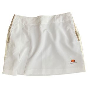 Rare Ellesse SAMPLE Tennis Skirt Women's Size US 8 White Side Stripes Mini Skirt